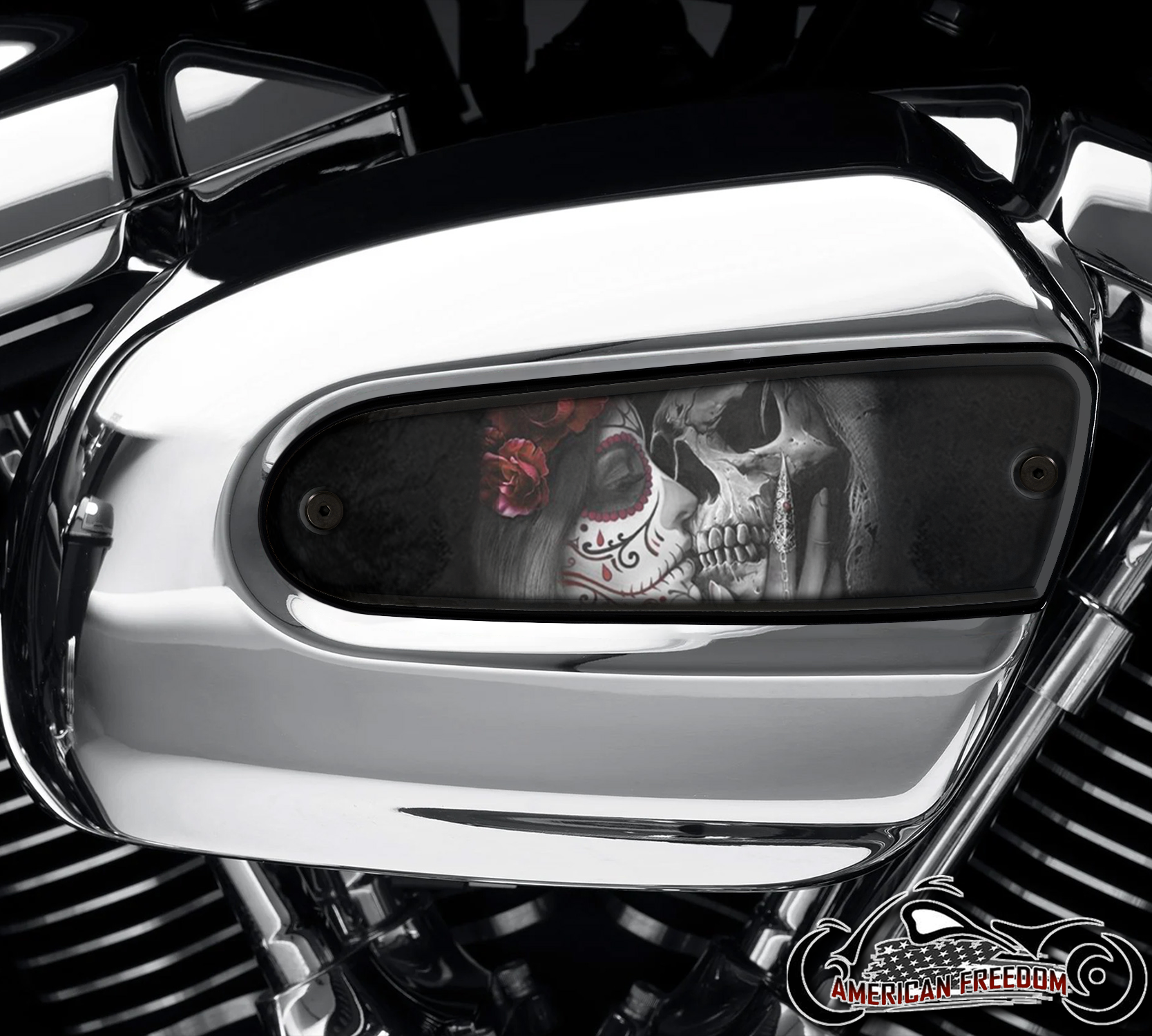 Harley Davidson Wedge Air Cleaner Insert - Death Kiss (Red)